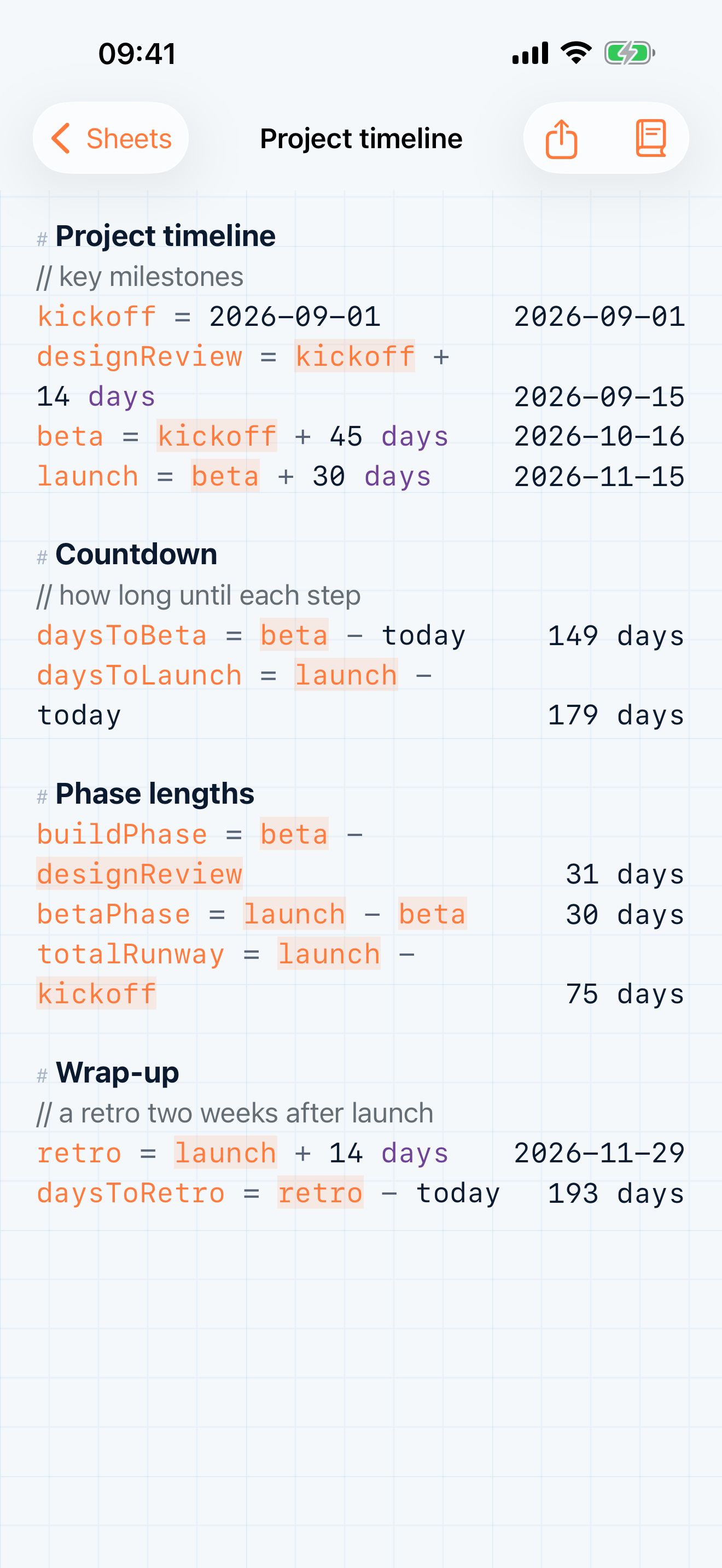 Sigma doing date math: adding durations, counting days, and referencing today